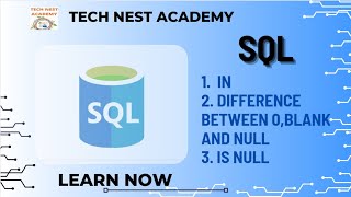 SQL  1 IN 2 Difference between 0blank and NULL 3 IS NULL 07112024 [upl. by Lechner]