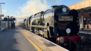 35028 Clan Line and Commuter trains at Taunton 12102024 [upl. by Aneehs57]