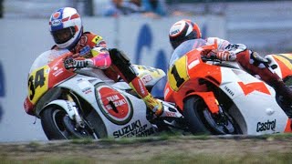 Rainey vs Schwantz  Legendary Last Lap  Hockenheim 1991 [upl. by Ahsiugal548]