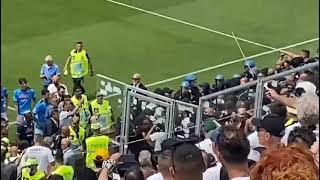 Scontri tifosi SpeziaNapoli DA QUI SI VEDE TUTTO 😨⚔ [upl. by Leuqar833]