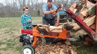 Fastest log splitter Brave Dual Split 20 ton splitter [upl. by Lrac]