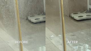 Remove Hard Water Stain From Glass Shower Door in 25 minutes No Manual Scrub [upl. by Loree973]