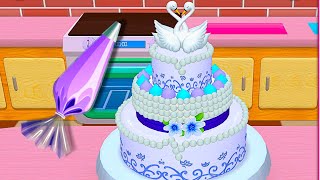 Fun 3D Cake Cooking Game My Bakery Empire Color Decorate amp Serve Cakes Magical Princess Swan Cake [upl. by Vinson123]