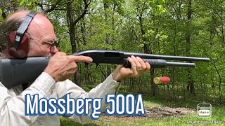 Shooting a Mossberg 500A shotgun  00 buck amp slugs [upl. by Karolina]