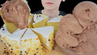 ASMR Cannoli Cake amp Soft Chocolate Ice Cream Dessert MukbangEating Sounds [upl. by Odoric]