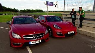 Mercedes CLS AMG vs Porshe Panamera GTS  Fifth Gear [upl. by Ardnyk]