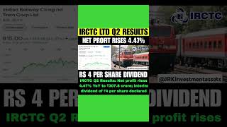 IRCTC Q2 results  irctcshare irctc stockmarket shots investing q2results jrkinvestmentassets [upl. by Retrac637]