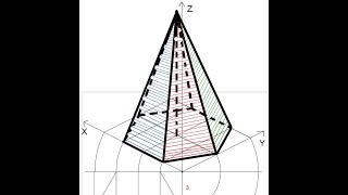 Assonometria isometrica di una piramide esagonale [upl. by Terrence]