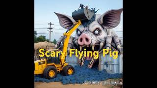 Scary Flying Pig Destruct Hut At Blueberry Farm With backhoe monsterpig animals excavator 1067 [upl. by Lenaj]