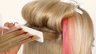 Tutorial Cheveux Rose avec les mèches rajoutées et couleur temporaire FR [upl. by Scotney363]