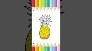 how to draw pineapple 🍍 easy drawing ideas cute drawing food drawing 🥝🍒🥥🍊🍈 [upl. by Eilsew]