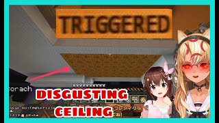 Shiranui Flare Triggered By Sora Basement Ceiling  Minecraft Collab HololiveEng Sub [upl. by Assiram]