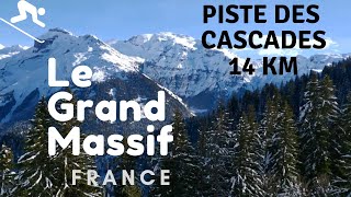 Le Grand Massif Longest Slope Piste des Cascades Middle Run [upl. by Birdie]