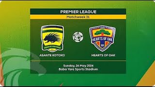 KUMASI ASANTE KOTOKO VS ACCRA HEARTS OF OAK  LIVE COMMENTARY [upl. by Latsyrk]