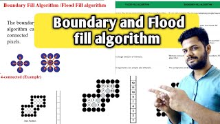 Boundary fill and flood fill algorithm in computer graphics  4 and 8 connected pixels  Lec18 [upl. by Rusell]