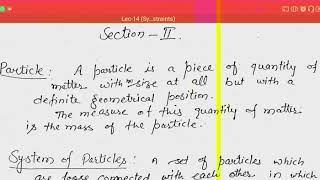 Lec14  System of particles Holonomic NonHolonomic Constraints [upl. by Arted962]