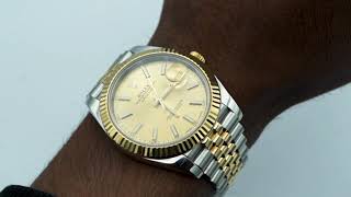 Rolex 126333 Datejust 41 mm 18k Yellow Gold Champagne Dial Jubilee Bracelet Complete Set 2019 [upl. by Rachel]