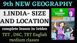 1INDIA  SIZE AND LOCATION  AP 9th class new SOCIAL Geography lesson1 9thsocialnew [upl. by Ocsecnarf]