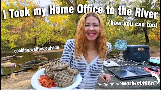 I Took my HOME OFFICE to the RIVER and made waffles  BLUETTI Power Station Test Review in Nature [upl. by Rep851]