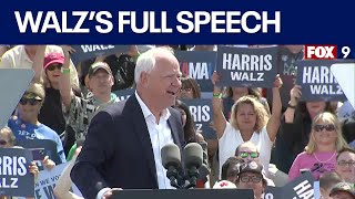 Gov Walz campaigns in Eau Claire Wisconsin FULL SPEECH [upl. by Everett]