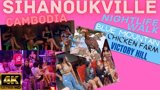 Sihanoukville Nightlife Tour Cambodia 🇰🇭 4K [upl. by Ymij423]