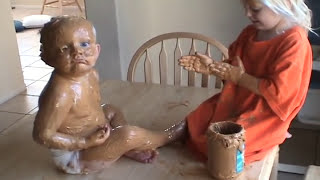 Sister Covers Baby Brother in Peanut Butter [upl. by Yle]