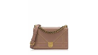 Christian Dior Calfskin Studded Diorama Small Flap Bag Taupe [upl. by Madid]