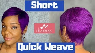 Milkyway 27 piece from DivaTress  Short Quick weave  Milky Way hair review [upl. by Ellehcsor]