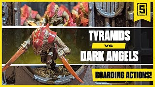 BOARDING ACTION Tyranids vs Dark Angels  Warhammer 40k LIVE Battle Report [upl. by Solis713]