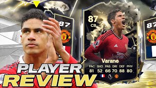 😮87 THUNDERSTRUCK VARANE PLAYER REVIEW  EA FC 24 ULTIMATE TEAM [upl. by Jephum]