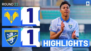 VERONAFROSINONE 11  HIGHLIGHTS  Kaio Jorge rescues a point for visitors  Serie A 202324 [upl. by Ynolem]