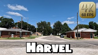 Driving Around Small Town Harvel Illinois in 4k Video [upl. by Eibbil227]