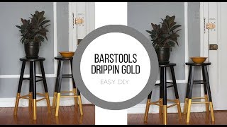 GoldDipped Barstools  DIY HOME DORM DECOR [upl. by Griseldis]