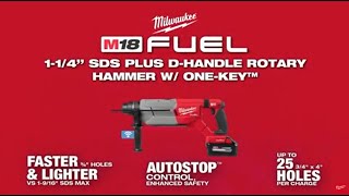 M18™FUEL 125 SDS Plus DHandle Rotary Hammer with ONE KEY™ [upl. by Nerrual692]