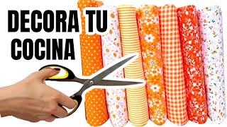 3 MANUALIDADES con RETAZOS de tela para DECORAR tu COCINA [upl. by Oitaroh]