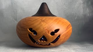 Woodturning a wood pumpkin [upl. by Tailor]