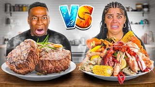 SEAFOOD VS BARBECUE FOOD CHALLENGE [upl. by Kenwood999]