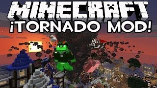 Minecraft 164 TORNADO MOD  Tornados Terremotos Olas y Más con IncrossMX [upl. by Rahab]