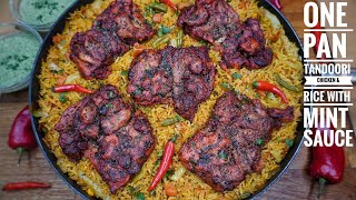 ONE PAN TANDOORI CHICKEN amp RICE WITH A MINT SAUCE [upl. by Ettesyl]