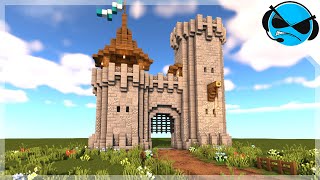 Minecraft How to Build a Castle Gate Minecraft Build Tutorial [upl. by Pfosi]