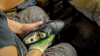 Leather Shoes Making for 50 Years Handmade Leather Shoes Factory [upl. by Sachsse431]