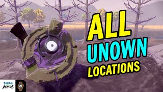 ALL Unown Locations in Pokémon Legends Arceus By region [upl. by Ainnek]