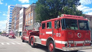 Charleston Sternwheel Regatta Fire Apparatus Parade 2024 Featuring Cincinnati FD Tiller [upl. by Rann449]