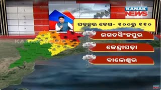 District Wise Probable Speed Of Cyclone Dana In Odisha [upl. by Livvie210]