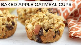 Baked Apple Oatmeal Cups  Easy  Healthy Muffins [upl. by Akiaki]