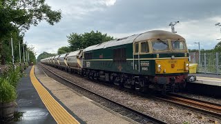 69005 “Eastleigh” 6E86 sand wagons and 66788 “Locomotion 15” on tow 1323 18E Lea Road 1672024 [upl. by Keever]