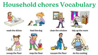 Household Chores Vocabulary  Household Chores in English [upl. by Sharline428]