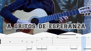 How to play  a gritos de esperanzaAlex Ubagoguitar solo with tab lesson [upl. by Miuqaoj]