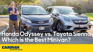 Honda Odyssey vs Toyota Sienna  Used Minivan Comparison  Price MPG Comfort amp More [upl. by Jona502]