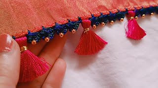 new very easy border krosha kuchu design sareekuchu Nandana creations [upl. by Zipah]